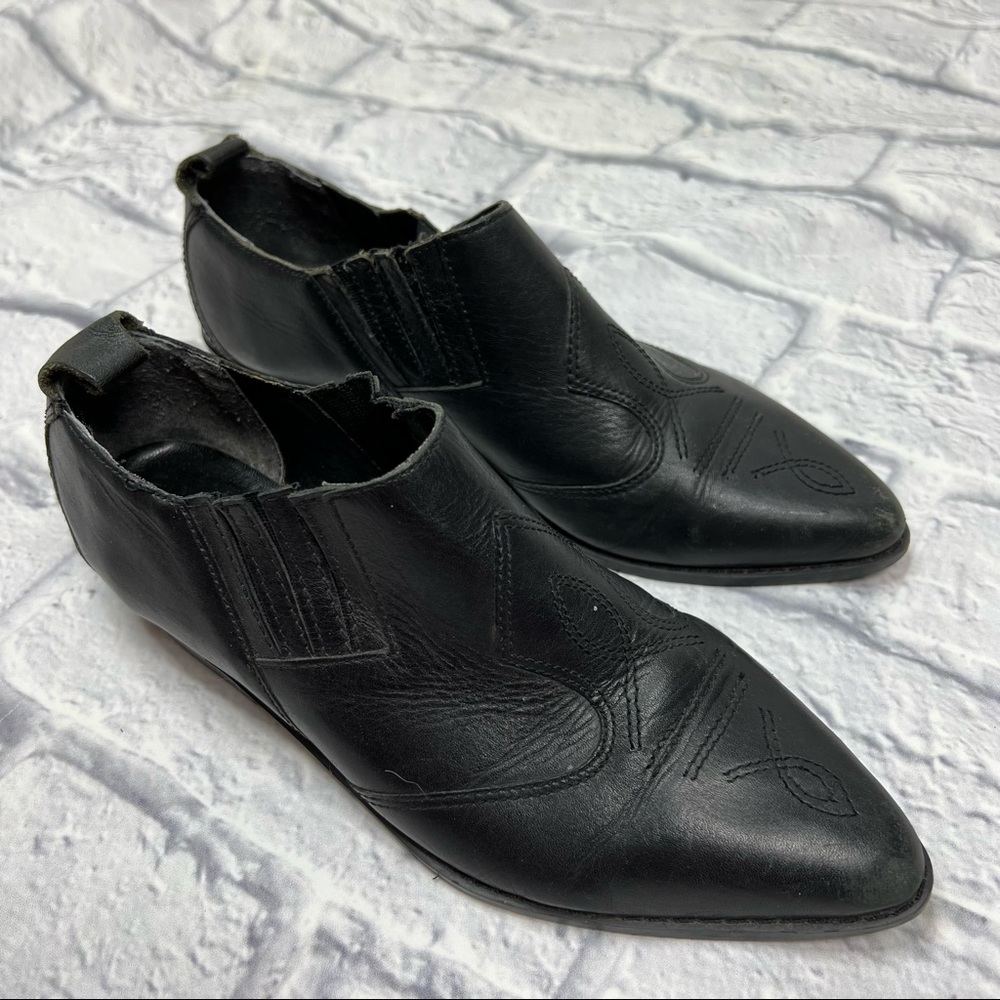 MOOTSIE TOOTSIES Butch Black Slip On Pointed Ankle Booties 7 - Picture 7 of 16